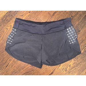 Lululemon Women's Speed Shorts Black Reflective Dots Size 6